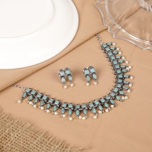 necklace, neckpiece, oxidized necklace, jewelery set, artificial necklace, paramsundarii necklace, paramsundarii jewelery