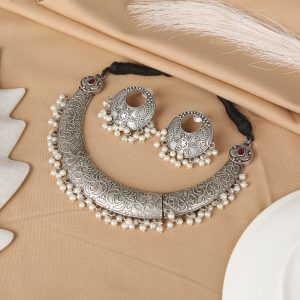 necklace, neckpiece, oxidized necklace, jewelery set, artificial necklace, paramsundarii necklace, paramsundarii jewelery